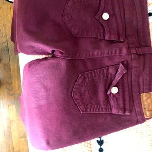 True Religion burgundy jeans worn once